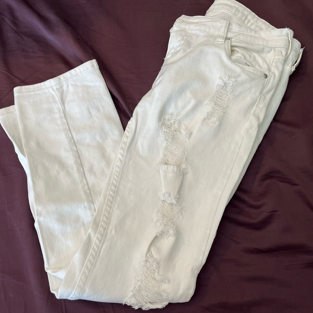 STS Blue White jeans with holes . Size 9